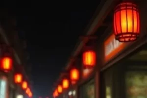 夜市摊位深夜拼桌的热闹场景封面